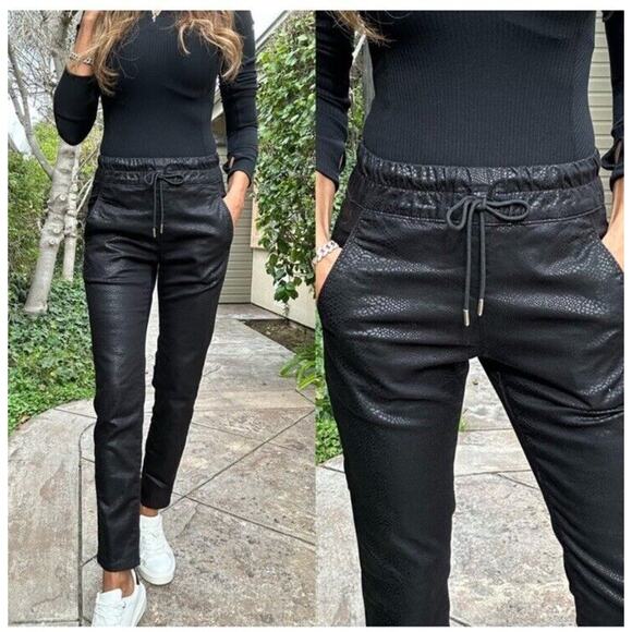 Bevy Flog Sz 30 Shely Drawstring Pants in Black Snake - Picture 1 of 11
